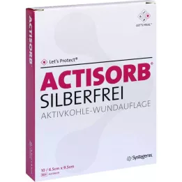 ACTISORB SILBERFREI Aktivní uhlí 6,5x9,5 cm, 10 kusů
