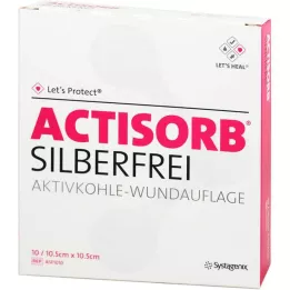 ACTISORB SILBERFREI Aktivní uhlí 10,5x10,5 cm, 10 kusů