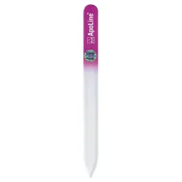 Pilník na nehty Apoline skleněný 14 cm růžový, 1 ks