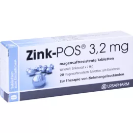 Zinc POS 3.2 mg gastrointistické tablety, 20 ks