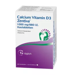 CALCIUM VITAMIN D3 Zentiva 1000 mg/880 I.E. žvýkací tablety, 100 ks
