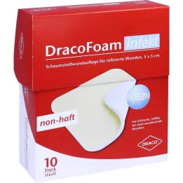 Dracofoam Infection Foam Kryt na rány 5x5cm, 10 ks