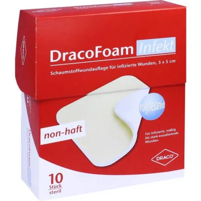 Dracofoam Infection Foam Kryt na rány 5x5cm, 10 ks
