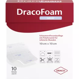 DRACOFOAM Infekce Foamst. Wundauf.10x10 cm, 10 ks