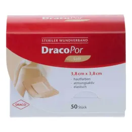 DracoPor Soft krytí na rány v barvě kůže 3,8 x 3,8 cm sterilní, 50 ks