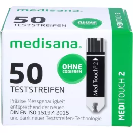 MEDITOUCH 2 testovací proužky na měření hladiny glukózy v krvi, 2X25 ks