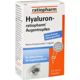 HYALURON-RATIOPHARM Oční kapky, 2x10 ml
