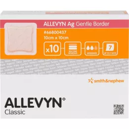 ALLEVYN Ag jemná hranice 10x10 cm asociace rány, 10 ks