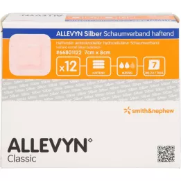 ALLEVYN Stříbrná pěnová směs 7x8 cm lepidlo, 12 ks