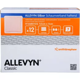 ALLEVYN stříbrná pěnová směs 9,5x11 cm lepidlo, 12 ks