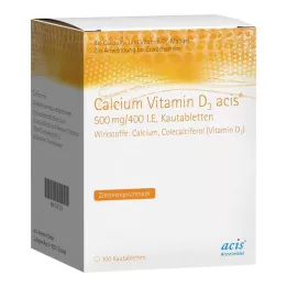 CALCIUM VITAMIN D3 acis 500 mg/400 I.E. žvýkací tablety, 100 ks