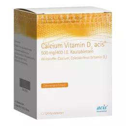 CALCIUM VITAMIN D3 acis 500 mg/400 I.E. žvýkací tablety, 120 ks
