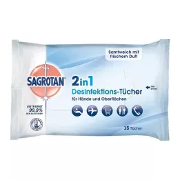 Sagrotan 2v1 dezinfekční ubrousky, 15 ks