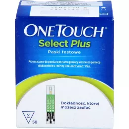 ONE TOUCH Select Plus testovací proužky na měření hladiny glukózy v krvi, 50 ks