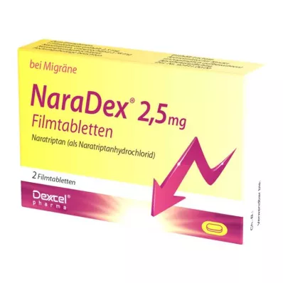 NARADEX 2,5 mg potahované tablety, 2 ks NARADEX 2,5 mg potahované tablety, 2 ks