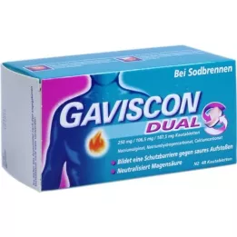 GAVISCON Duální 250 mg/106,5 mg/187,5 mg žvýkací tablety, 48 ks