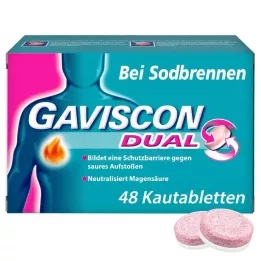 GAVISCON Duální 250 mg/106,5 mg/187,5 mg žvýkací tablety, 48 kusů