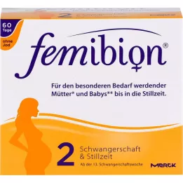 Femibion Těhotenství 2 D3 + DHA + 400 μg folátů bez jódu, 2x60 ks