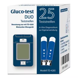 GLUCO TEST DUO Testovací proužky, 25 ks