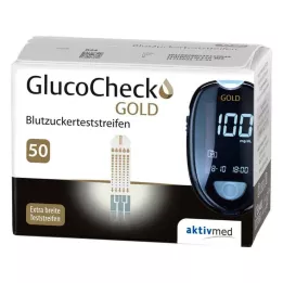 GLUCOCHECK GOLD Testovací proužky na měření hladiny glukózy v krvi, 50 ks