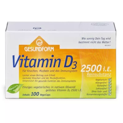 GESUNDFORM Vitamin D3 2 500 IU Vega-Caps, 100 ks
