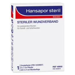 HANSAPOR Asociace sterilových ran 6x7 cm, 1 ks