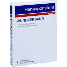 HANSAPOR Asociace sterilových ran 6x7 cm, 3 ks