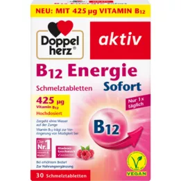 DOPPELHERZ B12 Energie okamžitě zmenšila tablety, 30 ks