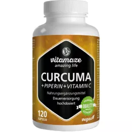 CURCUMA+PIPERIN+ vitamin C veganské tobolky, 120 ks