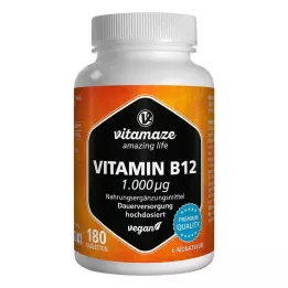 Vitamaze | Vitamin B12 1000 μg Vysoce dávkovací vysoce dávkovací tablety, 180 ks