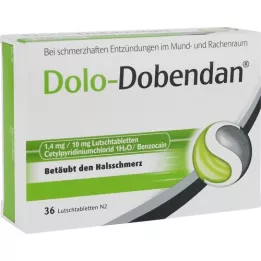 DOLO-DOBENDAN 1,4 mg/10 mg lízátka, 36 ks