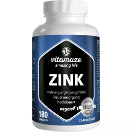 ZINK 25 mg vysokých dávek veganských tablet, 180 ks