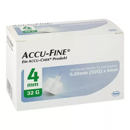 ACCU FINE sterilní jehly pro inzulínová pera 4 mm 32 G, 100 ks