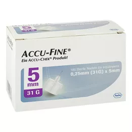 ACCU FINE sterilní jehly pro inzulínová pera 5 mm 31 G, 100 ks