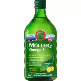 Möller je Omega-3 játra tran s citronovou příchutí, 250 ml