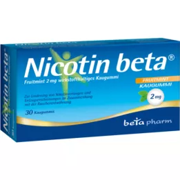 NICOTIN beta Fruitmint 2 mg aktivní složka žvýkačka, 30 ks