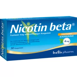 NICOTIN beta Fruitmint 4 mg aktivní složka žvýkačka, 30 ks