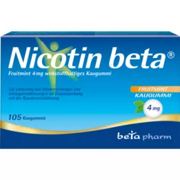 NICOTIN beta Fruitmint 4 mg aktivní složka žvýkačka, 105 ks