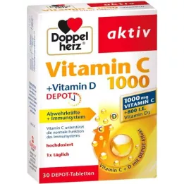 DOPPELHERZ Vitamin C 1000+Vitamin D Depot, 30 ks