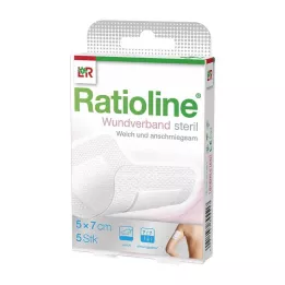 RATIOLINE Obvaz na rány 7x5 cm sterilní, 5 ks