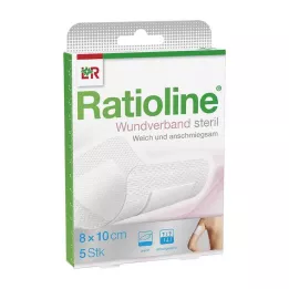 RATIOLINE Obvaz na rány 10x8 cm sterilní, 5 ks