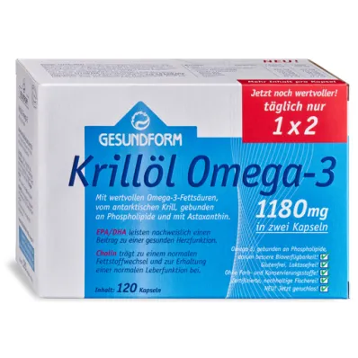 GESUNDFORM Krill olej 1180 mg Antarktické kapsle, 120 kapslí