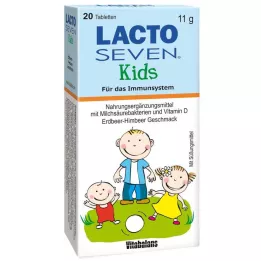 LACTO SEVEN Dětské tablety s příchutí jahoda-malina, 20 ks