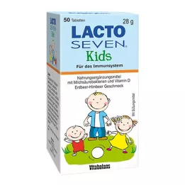 LACTO SEVEN Dětské tablety s příchutí jahoda-malina, 50 ks