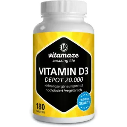 VITAMIN D3 20 000 IU Depot tablety s vysokou dávkou, 180 ks