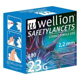WELLION Safetylance 23 g bezpečnostní hodiny., 100 ks