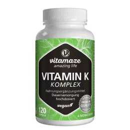 VITAMIN K1+K2 komplexní vysokodávkové veganské kapsle, 120 ks