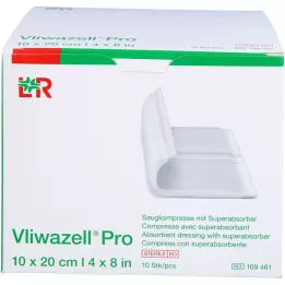 VLIWAZELL Pro superabsorb.komp.steril 10x20 cm, 10 ks