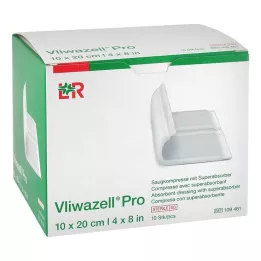 VLIWAZELL Pro superabsorpční komprese sterilní 10x20 cm, 10 ks