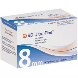 BD ULTRA-FINE Jehly do per 8 mm 31 G 0,25 mm, 105 ks